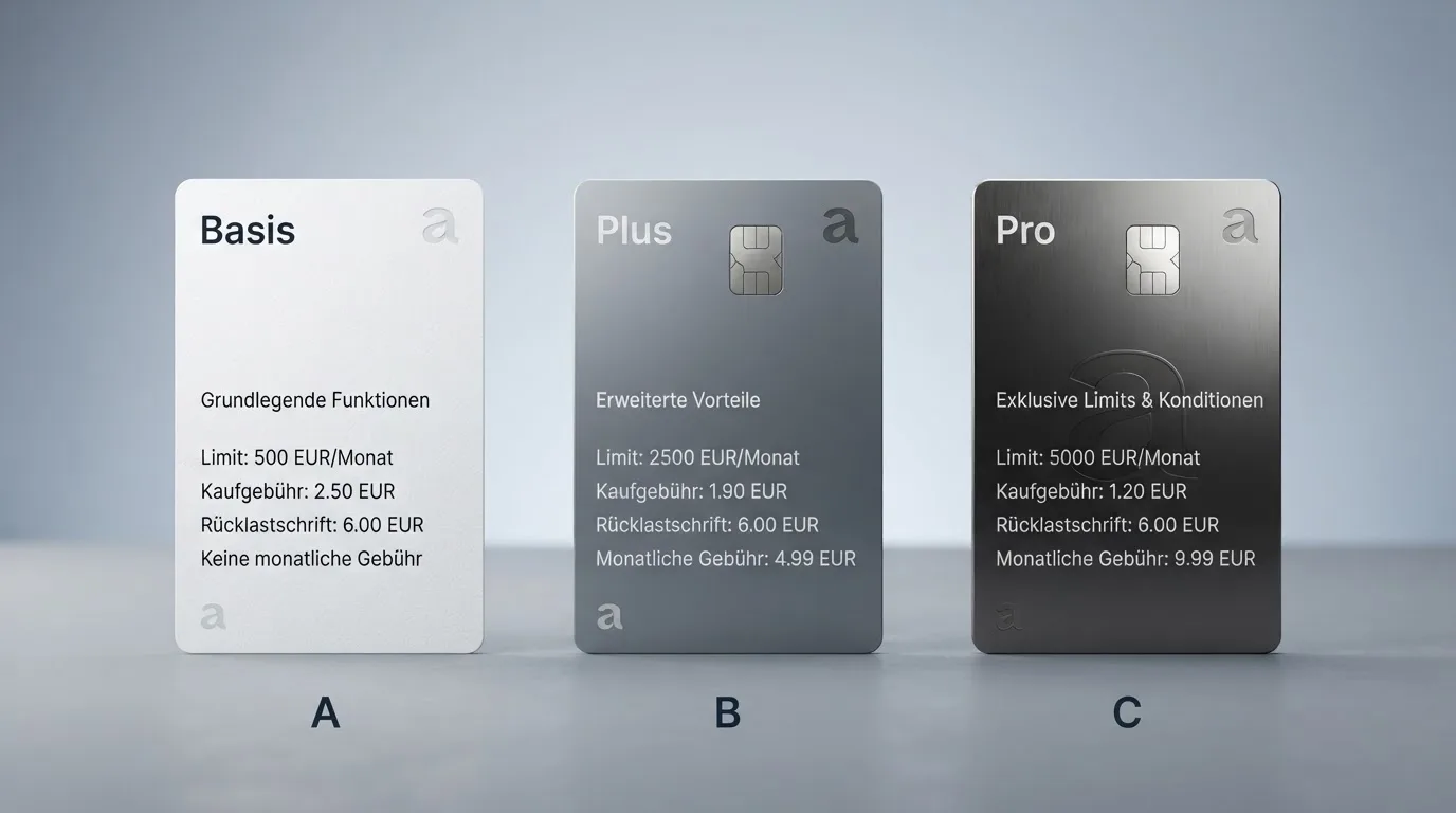 Aplauz-Kontostufen Basis, Plus und Pro mit Limits und Gebühren im Überblick