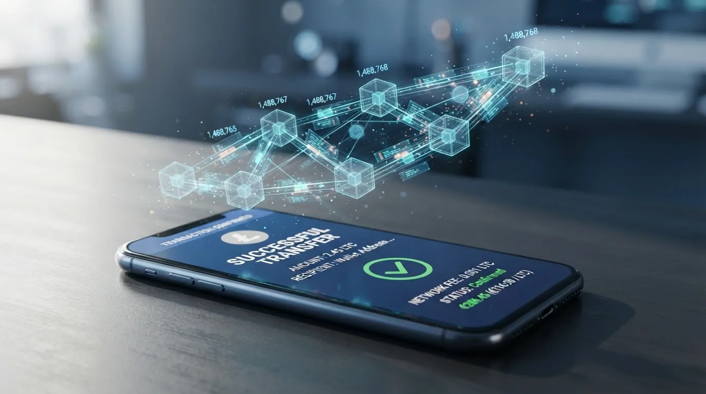 Zeitstrahl: LTC-Auszahlung von der Wallet-Anforderung bis zum Wallet-Empfang