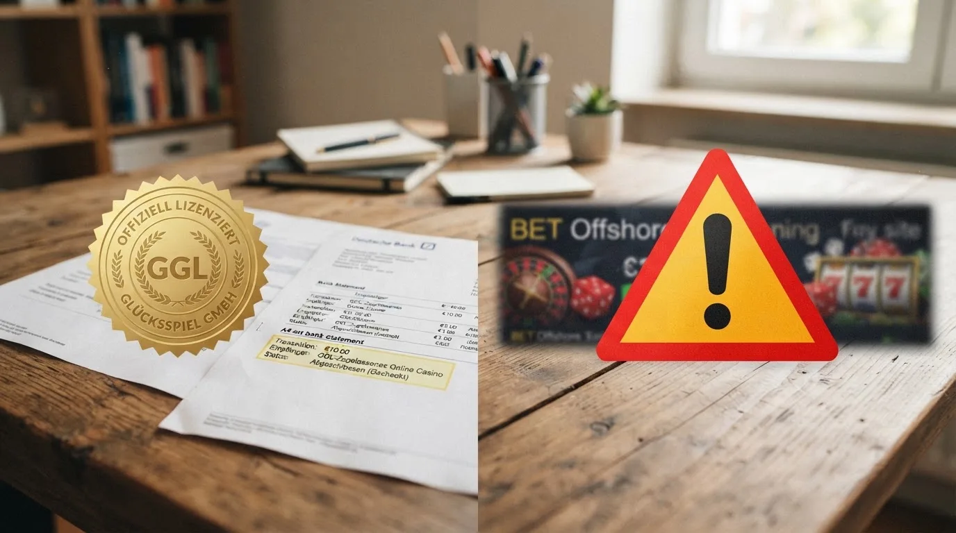 Geteilte Übersicht mit GGL-Schutz und Warnbereich für Offshore-Angebote