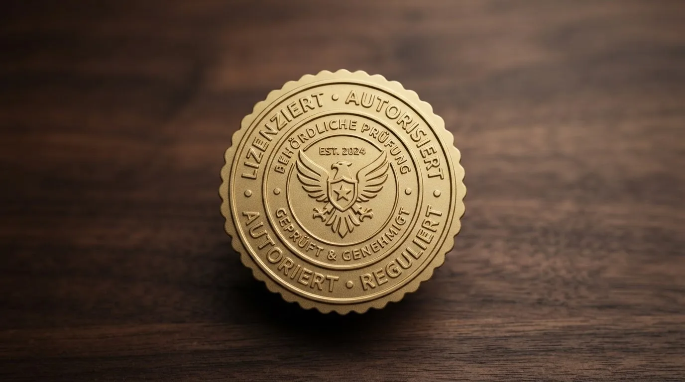 Offizielles GGL-Logo oder stilisiertes Dokument mit Siegel als Symbol für die deutsche Glücksspiellizenz