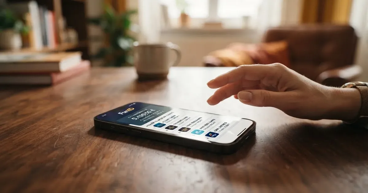 FunID-App auf einem Smartphone mit Wallet-Übersicht und Logos angeschlossener Casinos