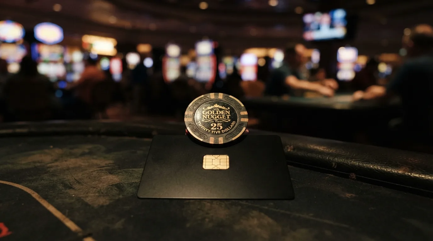 BCH-Coin auf einem Casino-Chip — Zahlungsmittel und Spieltisch im selben Bild