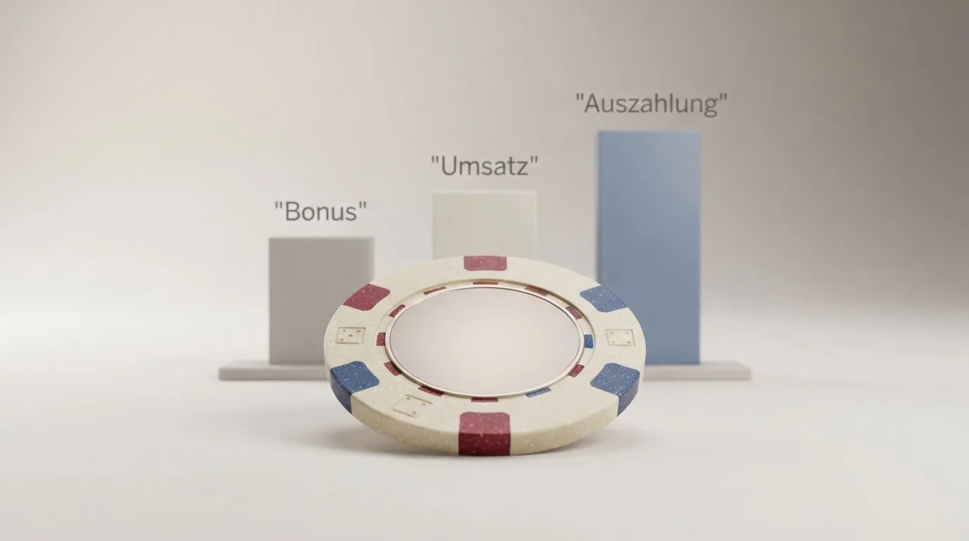 Rechenbeispiel-Visualisierung: Bonusbetrag minus Umsatzbedingungen minus Steuerabzug = realer Bonuswert