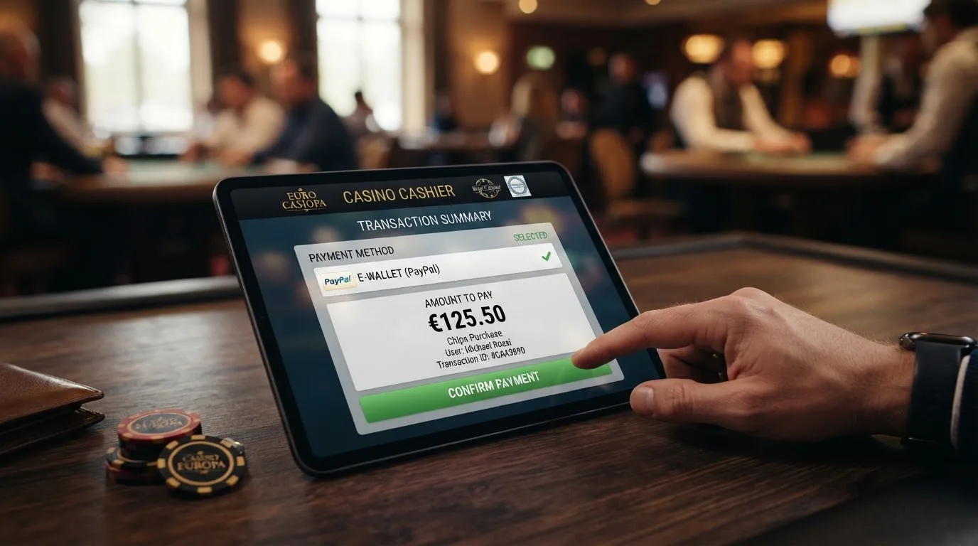 Casino-Kasse mit ausgewählter MiFinity-Zahlung und offenem Feld für den Betrag