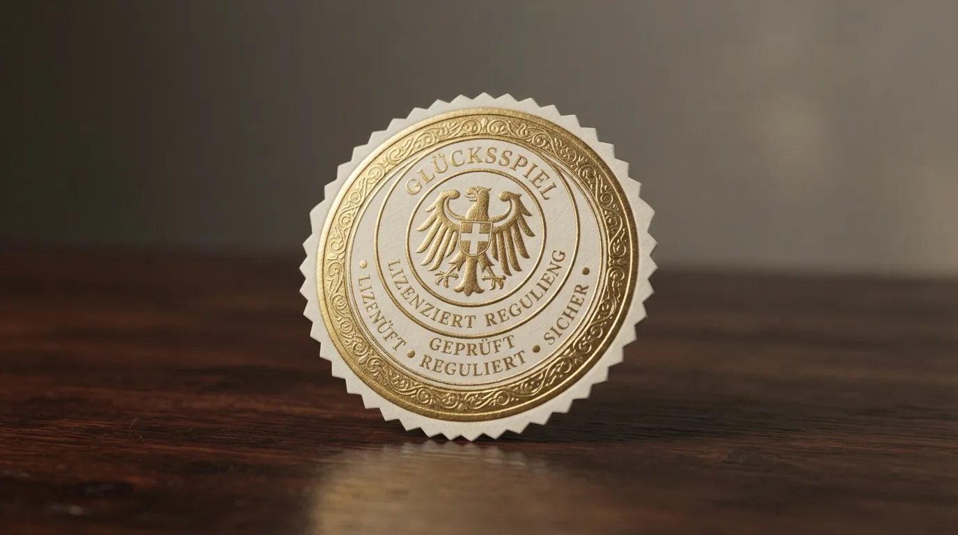 Amtlicher GGL-Whitelist-Auszug neben Prüfsiegel und Hinweis auf den Glücksspielstaatsvertrag