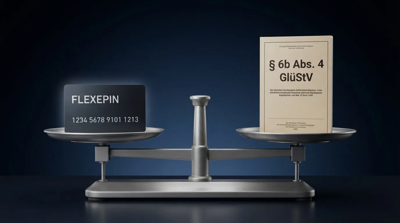 Symbolbild zum § 6b Abs. 4 GlüStV: das Spannungsfeld zwischen flexibler Prepaid-Zahlung und strengem deutschen Glücksspielrecht