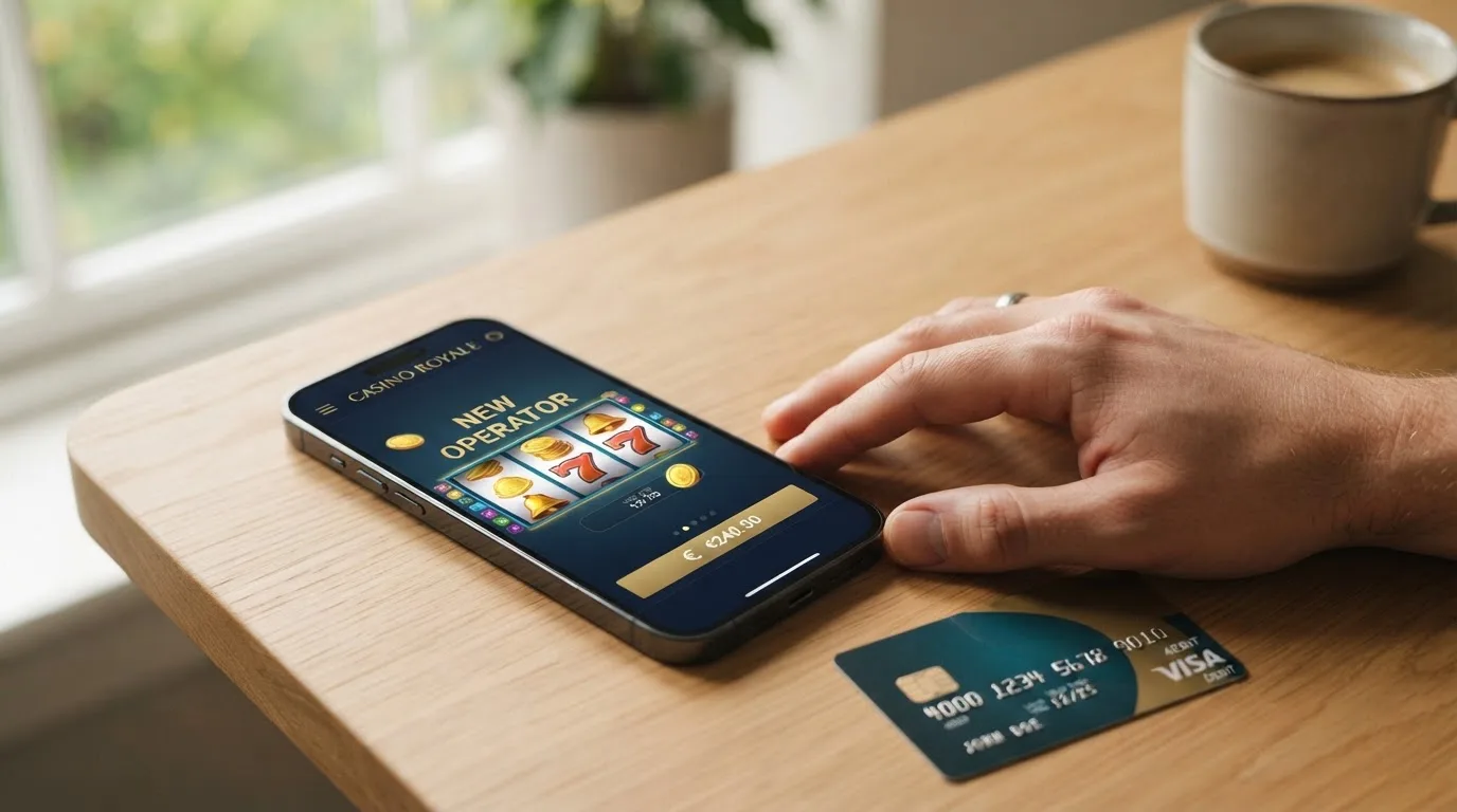 Neu-Label oder frisches Casino-Interface mit Kreditkarten-Symbol