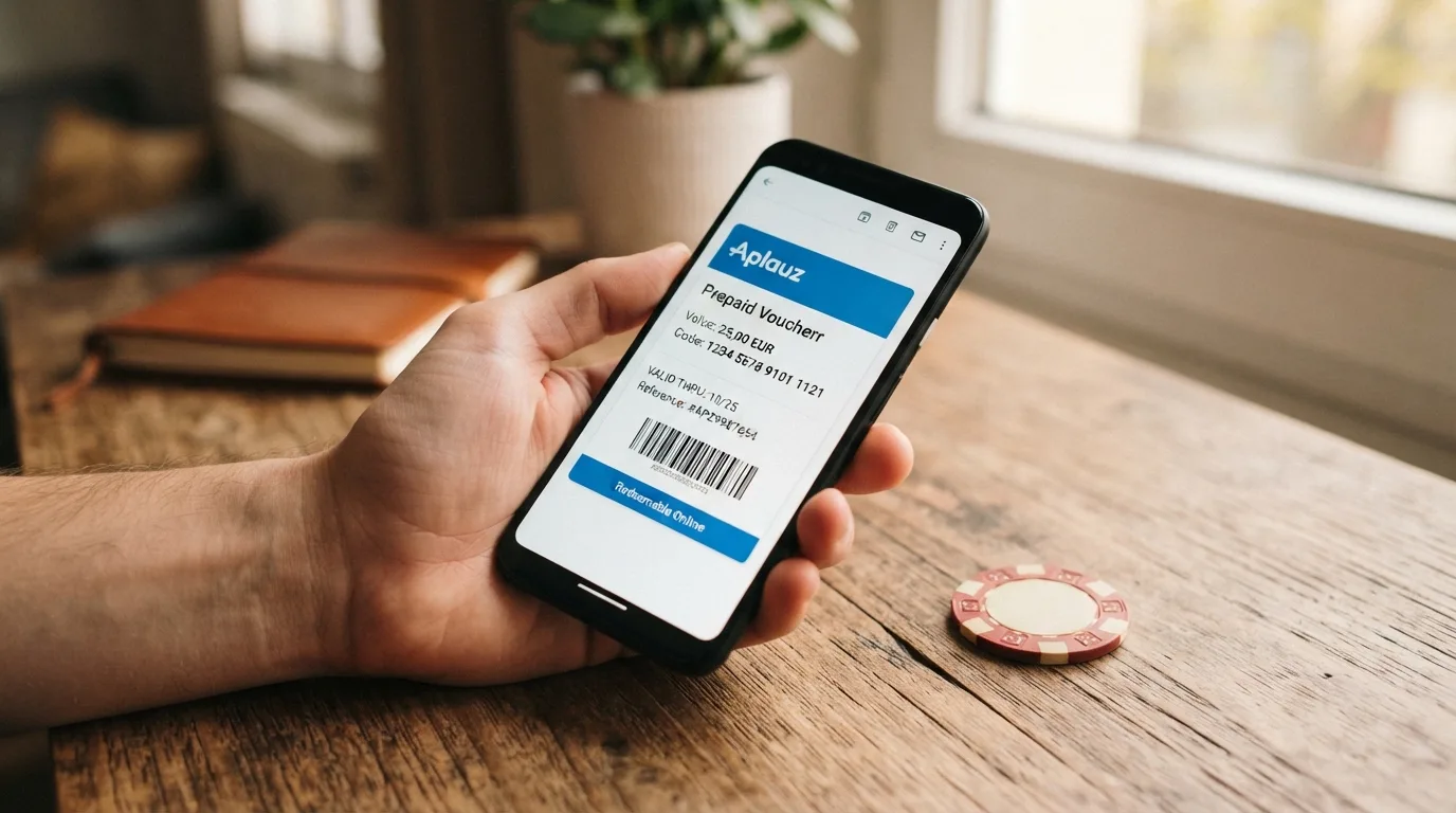 Aplauz-Prepaid-Gutschein mit 16-stelligem Code auf Smartphone-Bildschirm