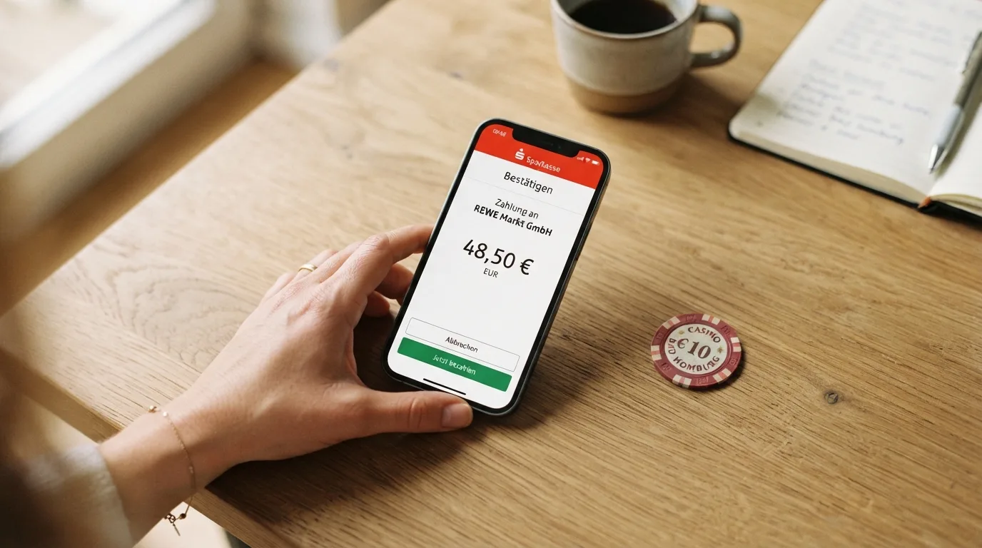 PayPal-Zahlungsbildschirm mit Euro-Betrag in einer Casino App