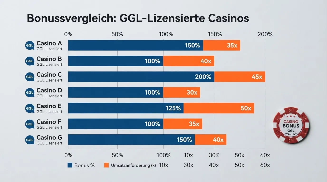 Infografik: Bonus-Prozentsatz vs. Umsatzbedingung