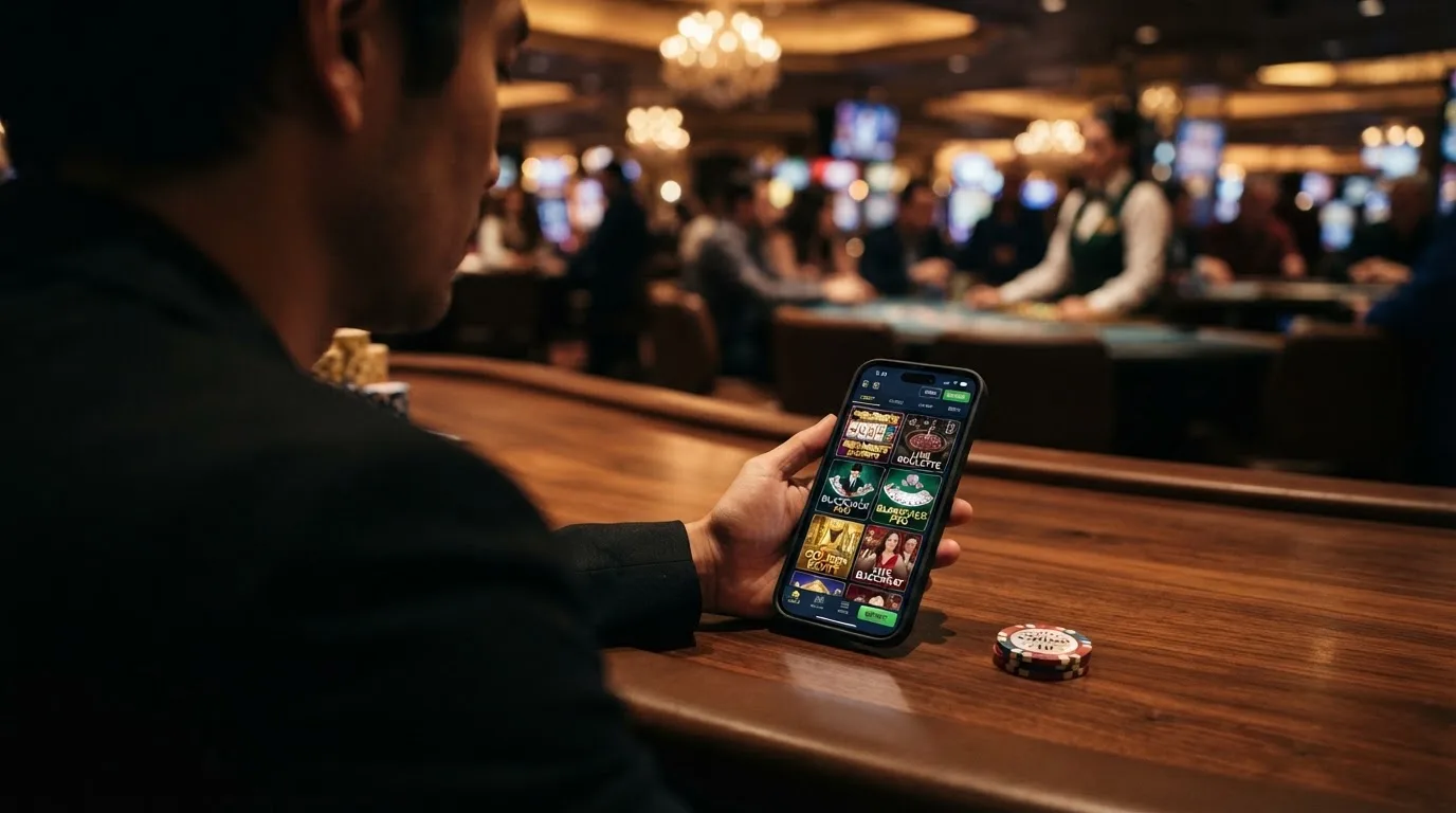 Mobile Casino-Ansicht auf einem Smartphone