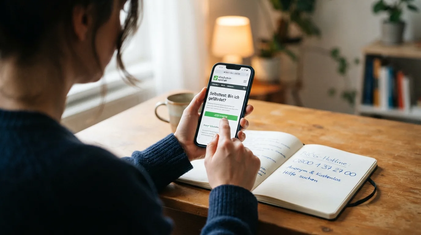 BIÖG-Hotline-Nummer und check-dein-spiel.de-Logo als Hilfsressourcen
