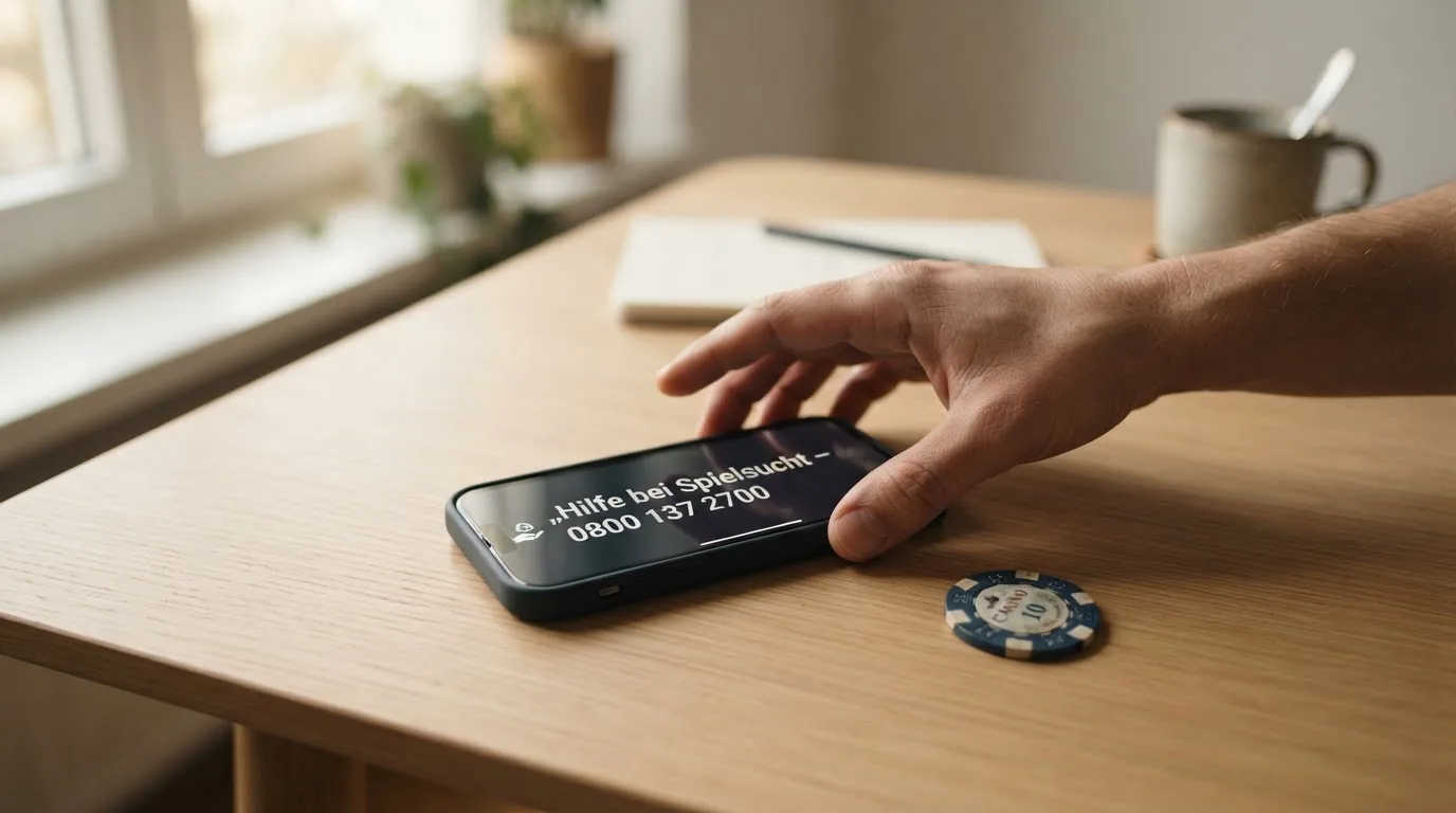 Beratungs-Hotline-Icon als Symbol für erreichbare Hilfe – Spielerschutz ist kein abstraktes Versprechen