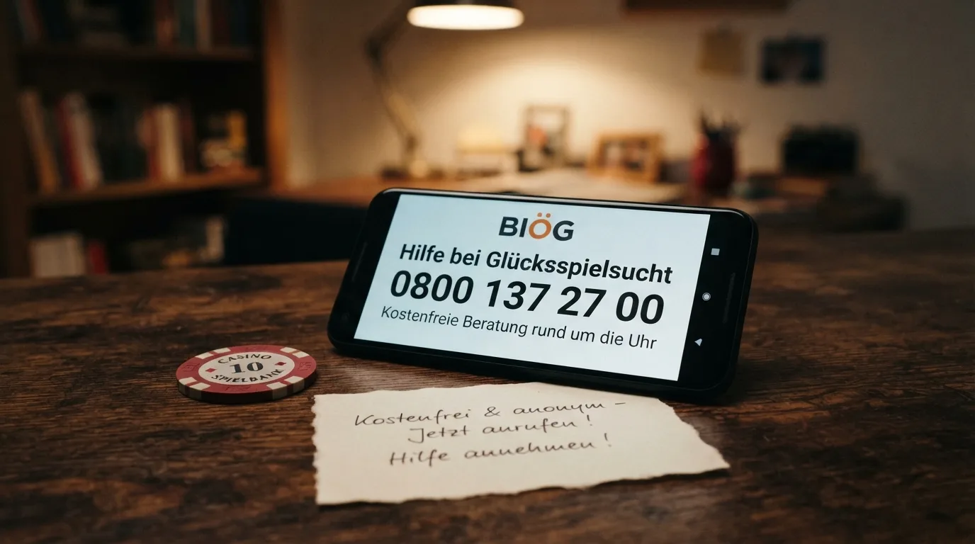 Smartphone mit geöffneter BIÖG-Hotline-Nummer und Limit-Einstellungen