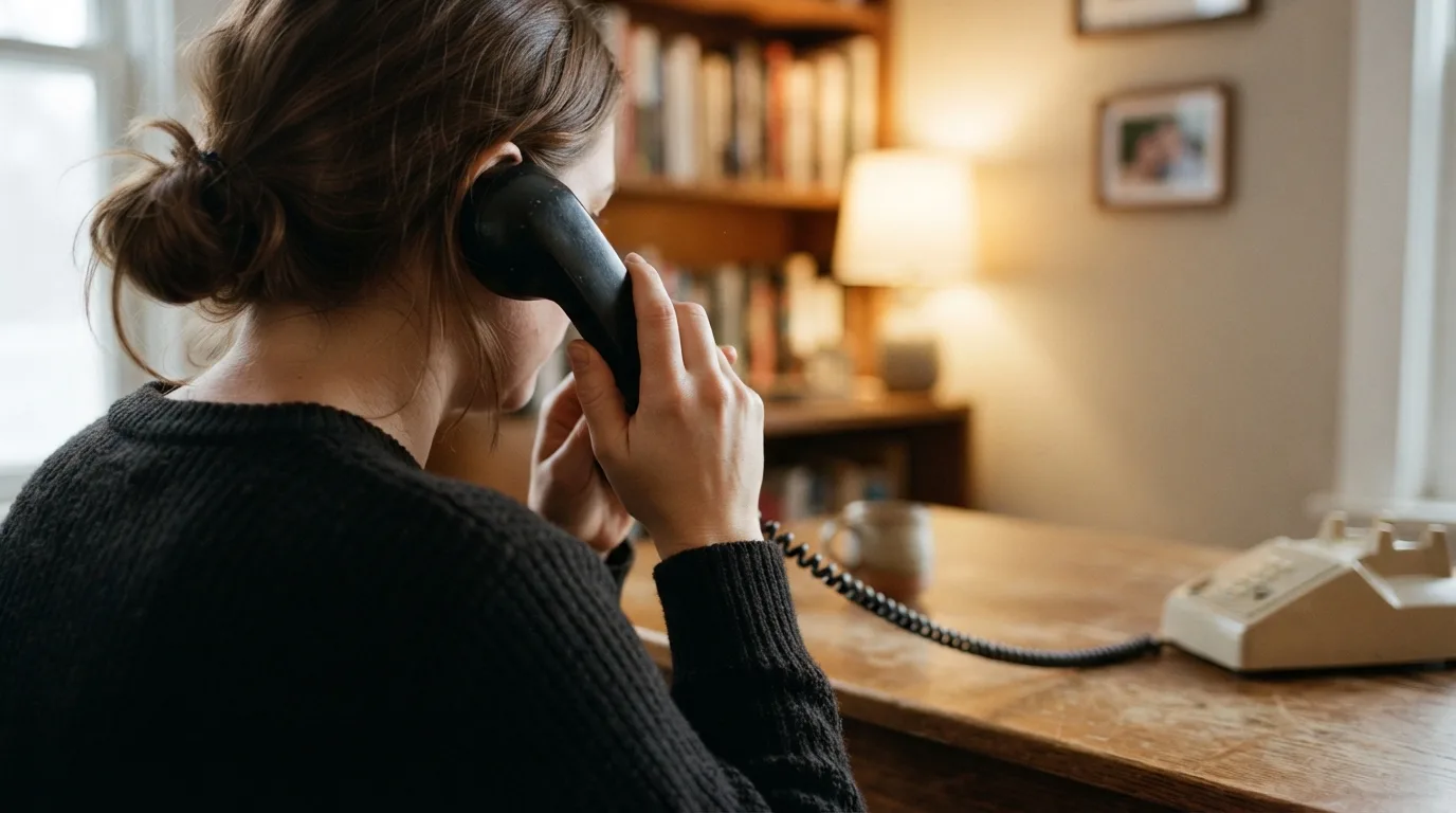 Symbolbild Beratung und Hilfe — Telefonhörer oder Gesprächssituation in warmem Ton