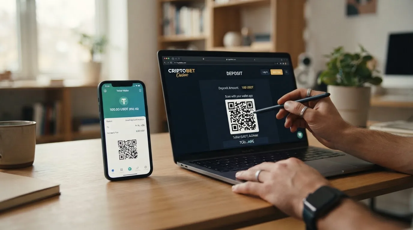 Schaubild vom Wallet über die Blockchain bis zum Casino-Guthaben