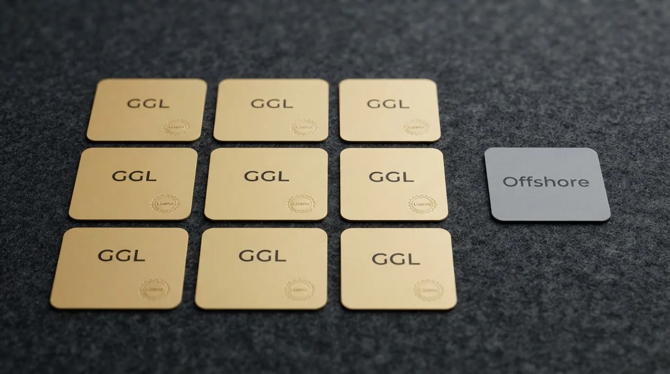 Vergleichstabelle mit GGL-Lizenzstatus und Visa-Konditionen der zehn geprüften Anbieter