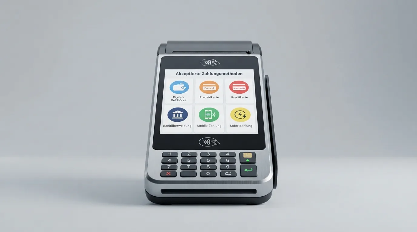 Übersicht der akzeptierten Zahlungsmethoden mit Symbolen für PayPal, Paysafecard, Visa, SEPA, Apple Pay und Trustly